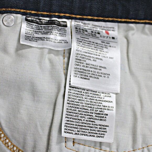 Levi’s 502 Men’s Tapered Fit Not Distressed Blue Dark Wash Size 52 X 30 Altered - Picture 4 of 6